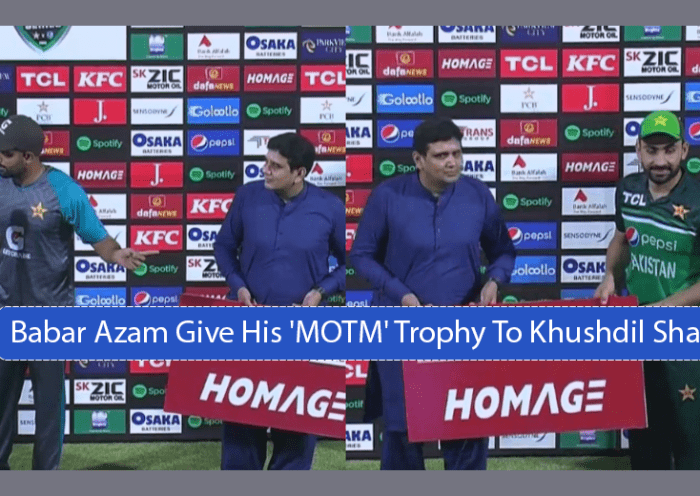 Babar Azam Give His 'MOTM' Trophy To Khushdil Shah